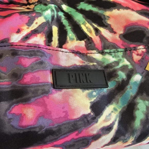 PINK Victoria’s Secret Logo Tie Dye Everyday Duffel Tote Bag Colorful Swirls New - Picture 14 of 16